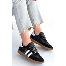 Tp Zerti Siyah Cilt Bağcıklı Spor Ayakkabı - Lisinya