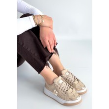 Kyops Ceans Bej Süet Bağcıklı Spor Ayakkabı - Lisinya