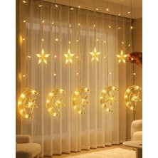 İntora Hilal Yıldız Perde LED Işık 2 Modlu Sıcak Beyaz Dekoratif Aydınlatma