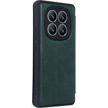 SiHako Redmi Note 14 4g Kılıf Flip Cover - Koyu Yeşil