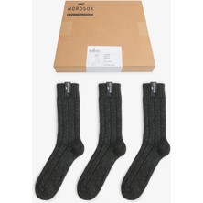 Mudomay Erkek Kışlık Yün Bot Çorabı 3'lü Kutu