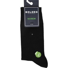 Bolero Erkek Premium Dikişsiz Bambu Çorap Siyah Simetri Desen