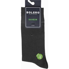 Bolero Erkek Premium Dikişsiz Bambu Çorap Füme Mini Baklava Desen