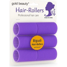 3 Adet Gold Beauty Bigudi 6 Lı Jumbo Boy Cırtlı