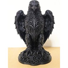 3D Baskı Detaylı Kartal Biblo | Dekoratif Siyah Kartal Heykeli | Modern Masa Üstü Dekor