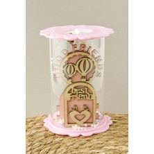 Zero Land Nrzsnt Balon Kuş Ahşap Işıklı LED Fanus - Pembe