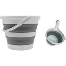 Feyza Design Pratik Katlanabilir Kova ve Maşrapa Takımı, Hafif ve Dayanıklı, Çok Amaçlı
