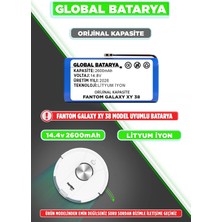 Global Batarya Fantom Galaxy Xy 38 Uyumlu Robot Süpürge Bataryası 14.8V 2600MAH Li-Ion Pil (Orijinal Kapasite)