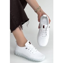 Kyops Jiten Beyaz Deri Bağcıklı Spor Ayakkabı - Lisinya