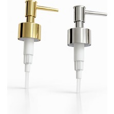Feyza Design 2'li Altın ve Krom Sıvı Sabunluk Pompası, Şık ve Modern Tasarım