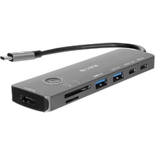 Starseven S-Link SW-U707 Hdmı Gri Metal 7 In 1 2-Usb 3.0, 1-Type-C Hdmı 4K60Hz, Sd ve Tf Type C Hub Adaptör