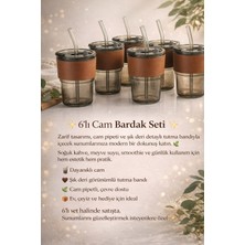 Çeyizde 6'lı Deri Kılıflı Pipetli Bardak