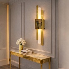 Nazik Aydınlatma Zarif Gold Modern Günışığı Ledli Pilli ve Elektrikli 1 Adet Duvar Apliği 1 Adet Pilli Aplik