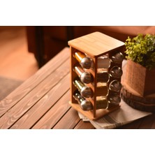 Bambum Resital 16'lı Cam Dönen Baharatlık Modern Mutfak Aksesuarı Pratik Kullanım