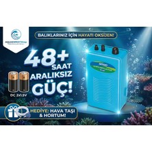 Sobo Pilli Akvaryum Hava Motoru - Hava Taşı ve Hava Hortumu Hediyeli - SB-980