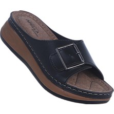 Apella 463-5 Sırma Siyah Kadın Düz Terlik