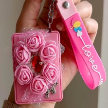 Bontexs Kadın Kişisel Bakım Makyaj Tazeleme, Çanta Süsü, Hediyelik  Anahtarlıklı  Ayna Silikon Bilek Askısı  Anahtarlık