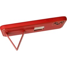 SiHako Iphone 11 Kılıf Coco Deri Standlı Kapak - Kırmızı