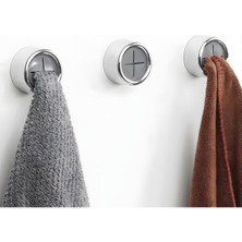 Feyza Design Kendinden Yapışkanlı Duvar Havlu Askısı 2'li Siyah-Gri Set