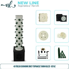 Newline 40 Fidelik Ekonomik Dikey Topraksız Tarım Kulesi - Beyaz