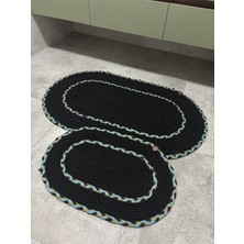 Feyza Design Örgü Kenarlı Hasır Paspas Çiftli Banyo Seti 60X100 + 40X60