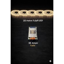 ZMR Lumıxa 3 Çipli 25 Metre Günışığı LED + 30 Amper Trafo LED