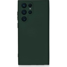 Hype Store Kzy Iletişim S23 Ultra ile Uyumlu Kapak Içi Kadife Kamera Korumalı Lansman Silikon Kılıf - Yeşil