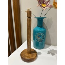 Fb Cup Masif Kızılçam El Yapımı Ahşap Havluluk & Mikro-Fb Mikrofiber Rulo Bez Standı 13X33