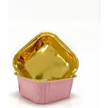 Hype Store Muffin Kek Kapsülü Kare Pembe-Altın 25LI