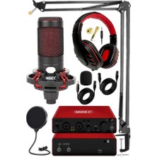 Hype Store Cxn-30 Paket-9 GLX-800 Profesyonel Ses Kartlı Condenser Mikrofon Stand Kulaklık Seti