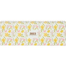 Hype Store Keskin Color 2023 Aj-65 Haftalık Masa Ajandası, Sarı Çiçek, 12X33,5 cm