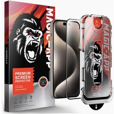 Hype Store Klasse X-Gorilla iPhone 13 / 13 Pro / 14 / 16 E Uyumlu Tam Kaplayan Tozsuz Uygulama 9h Ekran Koruyuc