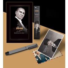 Hype Store 2026 Gazi Paşa Atatürk Ajandası Ayraç Kartpostal Kalem - Gri