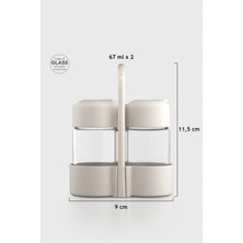 Feyza Design Şık 67 ml Cam Tuz ve Biberlik Seti, 2'li Paket, Modern Tasarım