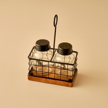 Feyza Design Şık Siyah Tuzluk Biberlik Seti, 12X6,5X20,5 Cm, Kolay Kullanım