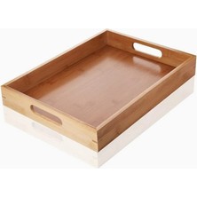 Hype Store Bambu Dikdörtgen Sunum Tepsi, Bambu Sofra Tepsisi, Çay Tesisi (35CMX25CMX6CM)