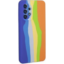 Epilons Galaxy A73 5g Kılıf Ebruli Lansman Silikon - Mavi-Turuncu