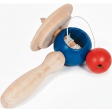 Üçer Ahşap Ahşap Saplı  Renkli Topaç  (Ipli Çekmeli)