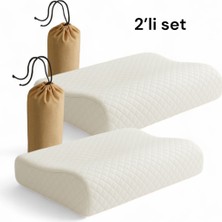 2 Adet Visco Boyun Destek Yastığı 50X30X11 cm – Yıkanabilir Kılıf
