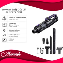 Goes 16000 Pa Kablosuz El Süpürgesi Çekme Üfleme LED Işıklı Şarjlı Mini Araç ve Ev Süpürgesi .