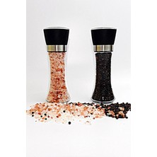 Feyza Design Paslanmaz Çelik Kapaklı Tuz ve Karabiber Öğütücü, 19 Cm, 2'li Set