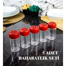 Feyza Design Şık 5'li Baharatlık Seti, Pratik ve Dekoratif Mutfak Gereçleri
