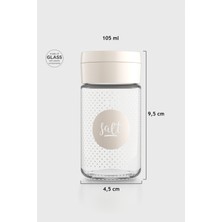 Feyza Design Dorian Salt Desenli 105 ml Bej Kapaklı Cam Tuzluk, Şık ve Kullanışlı Tasarım