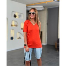 Nidam Butik Kadın Kısa Kollu V Yaka Bluz