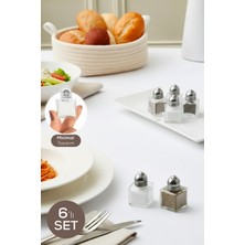 Feyza Design 6'lı Mini Kare Tuzluk ve Biberlik Seti, Şık ve Kullanışlı Mutfak Aksesuarı