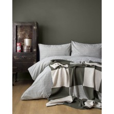 Çift Kişilik Enola Yeşil Triko Battaniyeli Nevresim Takımı