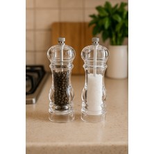 Feyza Design Akrilik Baharat Öğütücü 15 Cm, Tuz ve Karabiber Değirmeni, Pratik Kullanım