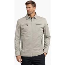 Çizgi Triko Erkek Polo Yaka Altı Cepli Astarlı  Pamuklu Mevsimlik Mont - A00005