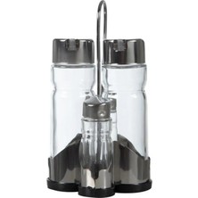 Feyza Design 5five Metal Yağlık ve Tuzluk Seti, Şık ve Kullanışlı 4'lü Takım