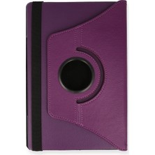 Epilons M10 Fhd X606F Kılıf 360 Tablet Deri Kılıf - Mürdüm